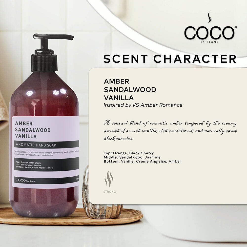 COCO by Stone 16oz Hand Soap (Amber | Sandalwood | Vanilla Inspired by Amber Romance) - Plant-Based Gentle Cleanser with a Rich, Long-Lasting Beauty & Personal Care COCO by Stone