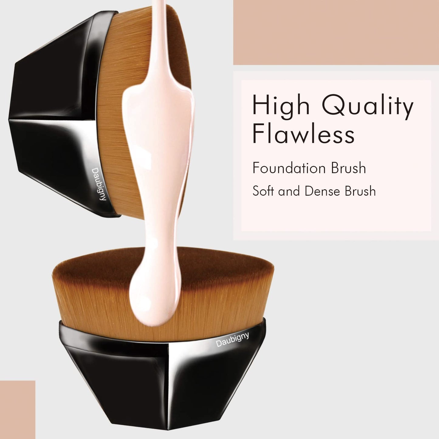Foundation Makeup Brush Flat Top Kabuki Hexagon Face Blush Liquid Powder Foundation Brush for Blending Liquid, Cream or Flawless Powder Cosmetics Beauty & Personal Care Daubigny