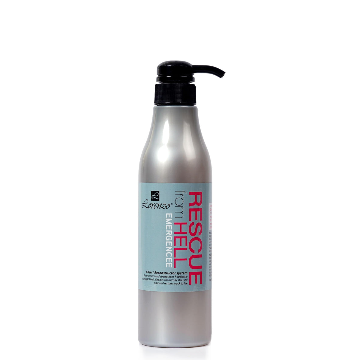 L Lorenzo Emergencee Rescue from Hell 16.89fl.oz/500ml | All in 1 Reconstructor System | Repair hopelessly damaged, fine or limp hair