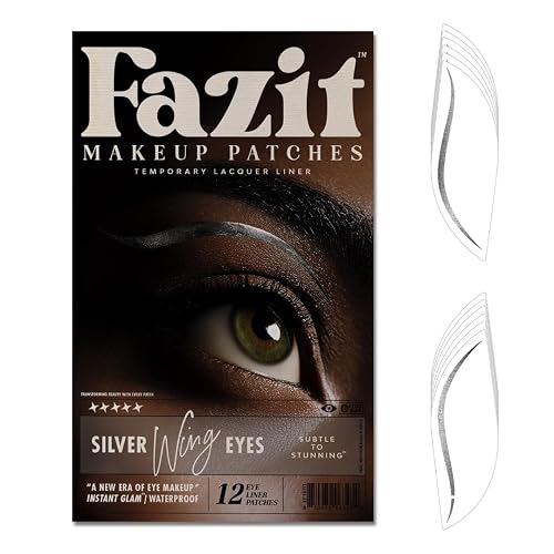 Fazit Makeup Patches - Silver Wing Eyes - Glow Up Make-Up Patches - Cute Glitter Makeup Accessories for Women - Cosmetic Glitter for Face Beauty & Personal Care Fazit