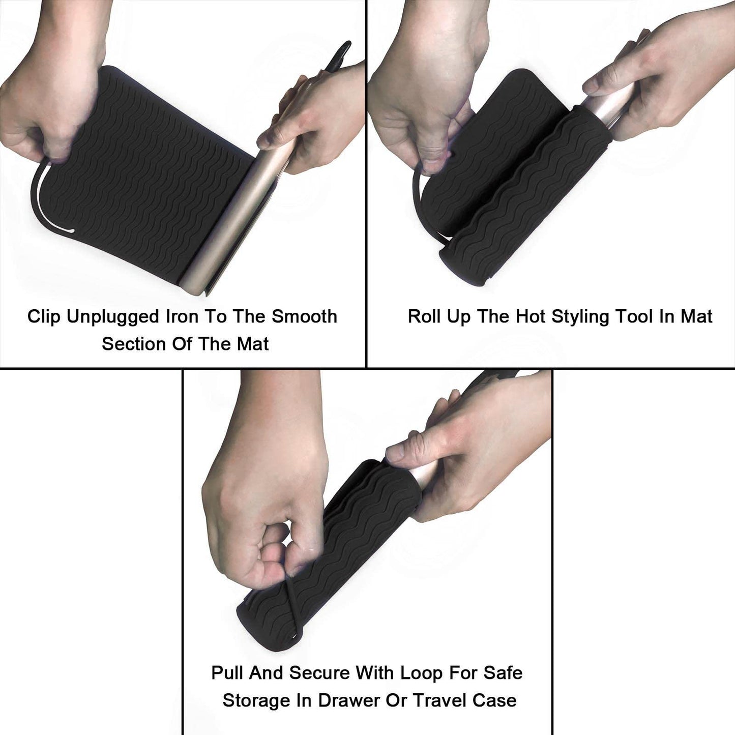 SYGILE 11" X 7.5" 5.6 oz Large Heat Resistant Silicone Travel Salon Hair Styling Tools Cooling Mat, Anti-Heat Pad Cover for Hair Straightener, Curling Beauty & Personal Care Sygile