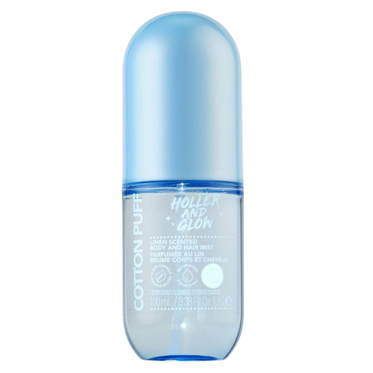 Holler And Glow Mood Boosting Cotton Puff Body & Hair Mist, Body Spray, Teen Girls Spritz, Long Lasting, Linen, Fresh Scented, Water Based Fragrance Beauty and Personal Care Holler & Glow Default Title