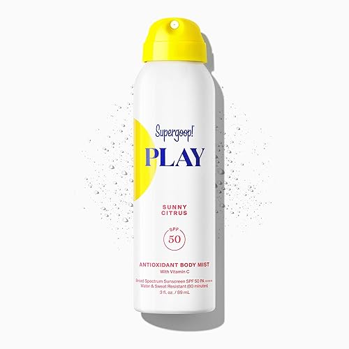 Supergoop! PLAY Antioxidant Body Mist w/Vitamin C - 3 fl oz - SPF 50 PA++++ Broad Spectrum Sunscreen - Body Spray - Great for Active Days Beauty & Personal Care Supergoop!