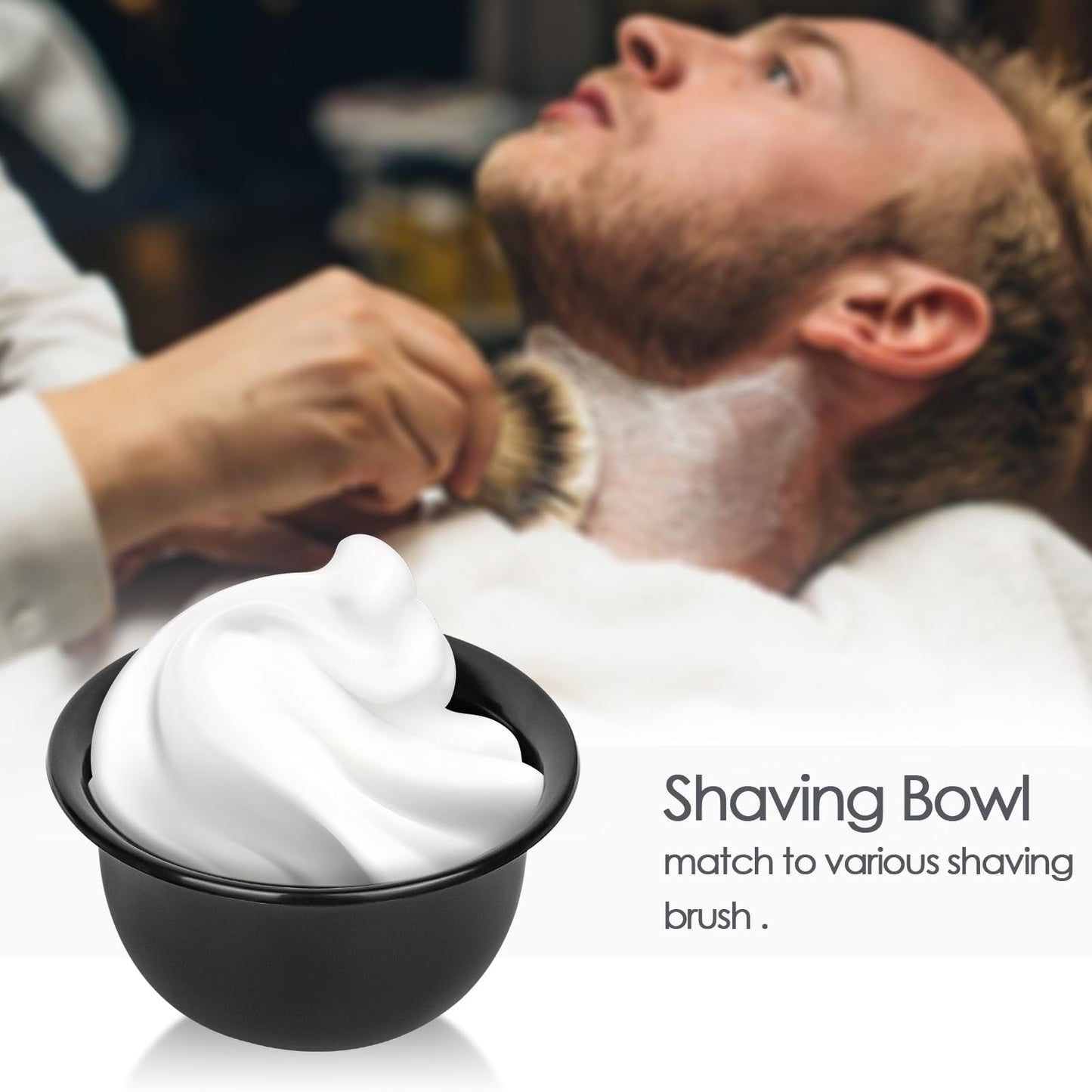 Linkidea Men's Shaving Soap Bowl, Internal Texture Whip Quick Rich & Thick Lather Shaving Bowl, Shaving Cup for Wet Shave (Black) Beauty and Personal Care Linkidea