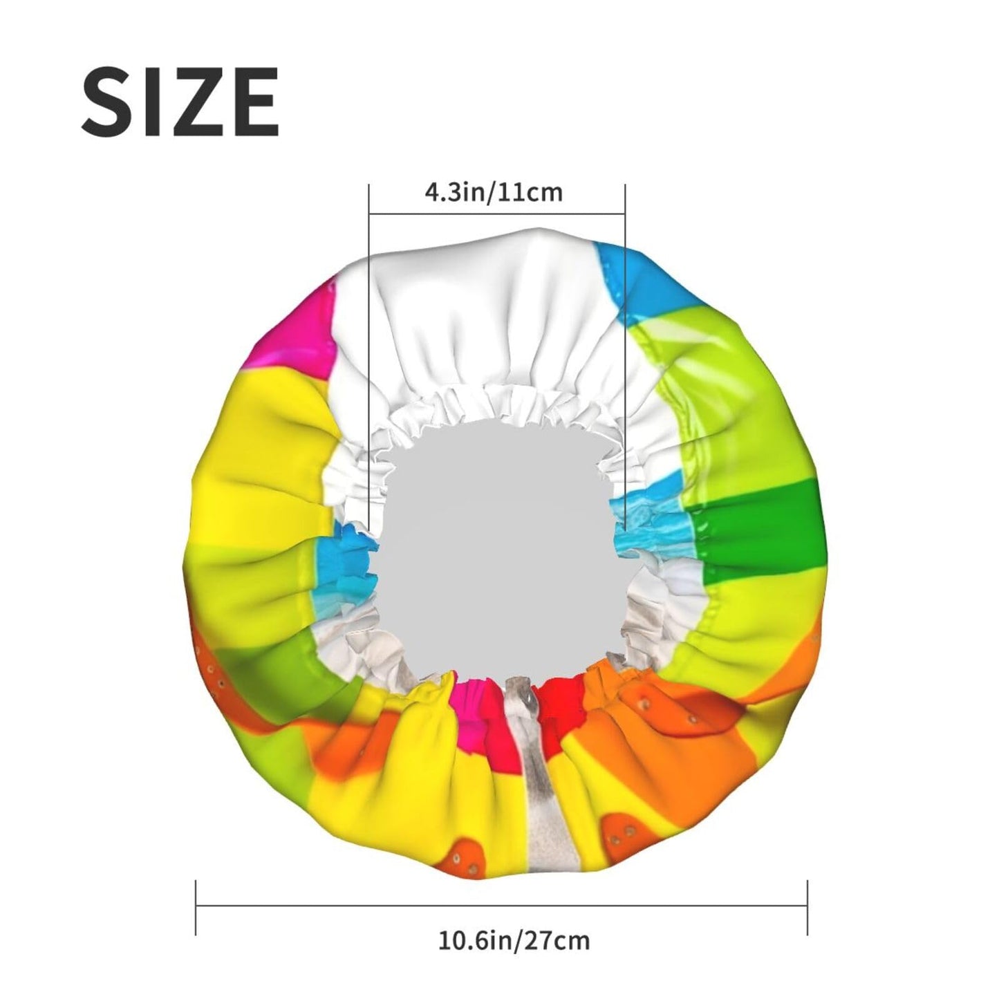 Colorful Flip Flops Beach Ball Shower Cap for Women Men Large Reusable Shower Bonnet Double-Layer Waterproof Bath Caps Elastic Band Hair Hat for All Beauty and Personal Care BWLHJKE