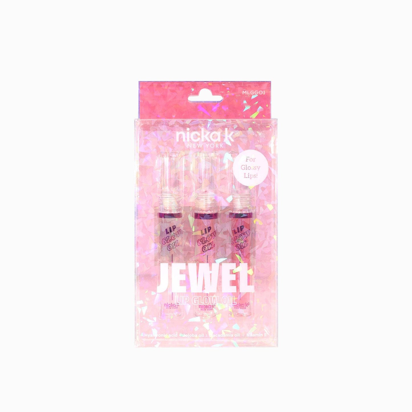 NICKA K NEW YORK Jewel Lip Glow Oil, Glossy Lips, Smooth, Lightweight, Non-Sticky (MLGGO1 Ruby Rose) Beauty & Personal Care NICKA K NEW YORK