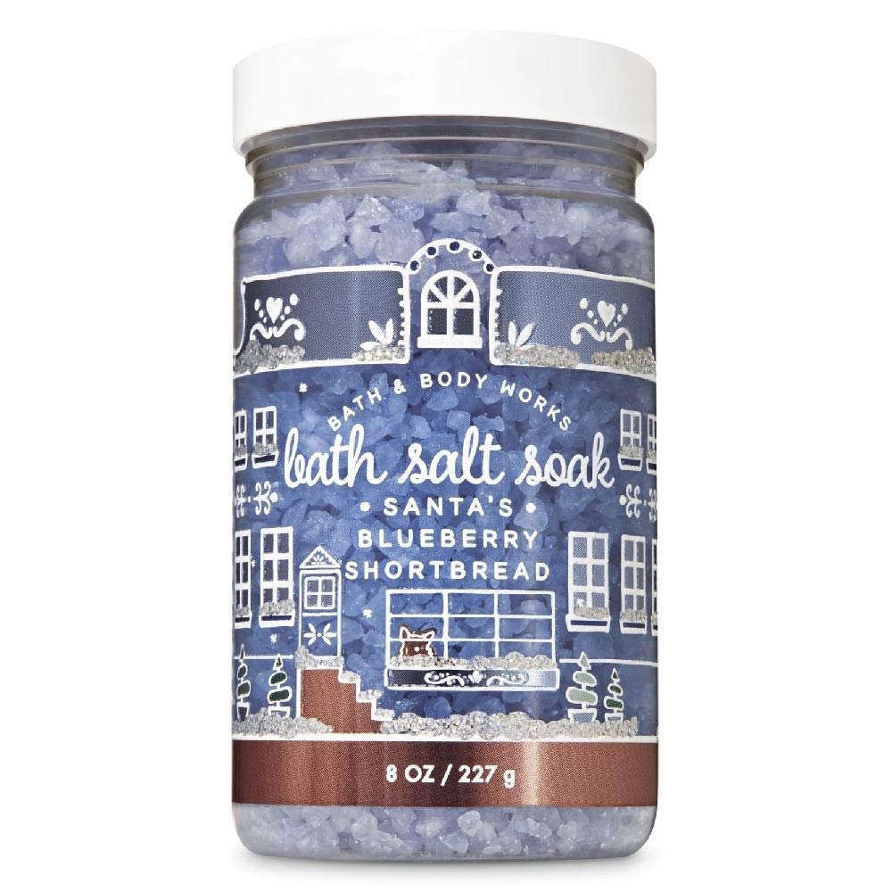 Bath and Body Works Santa's Blueberry SHORTBREAD Bath Salt Soak 8 Ounce 1 Pack Beauty and Personal Care Bath & Body Works