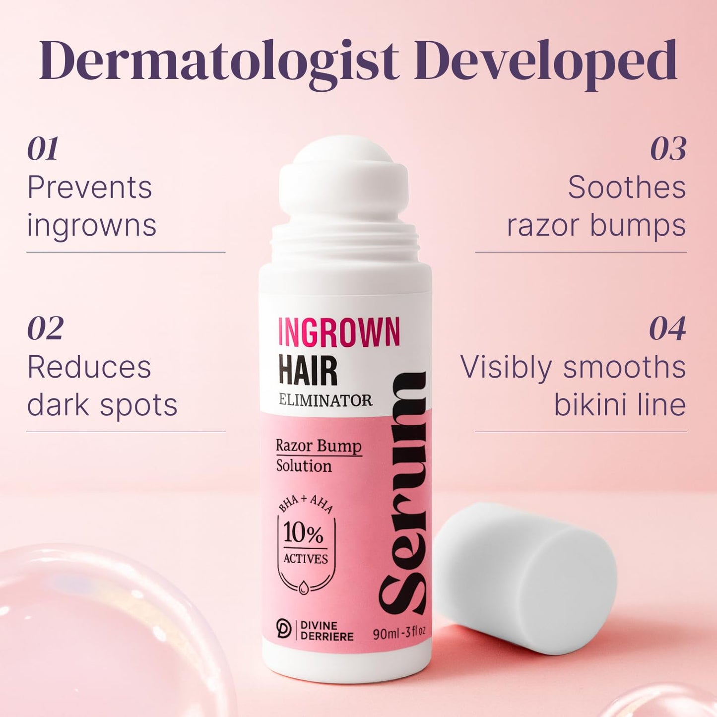 Razor Bump Stopper with Dark Spot Remover, Ingrown Hair Treatment for Bikini Area and Razor Bumps Treatment - Salicylic Acid After Shave Solution Beauty & Personal Care Divine Derriere