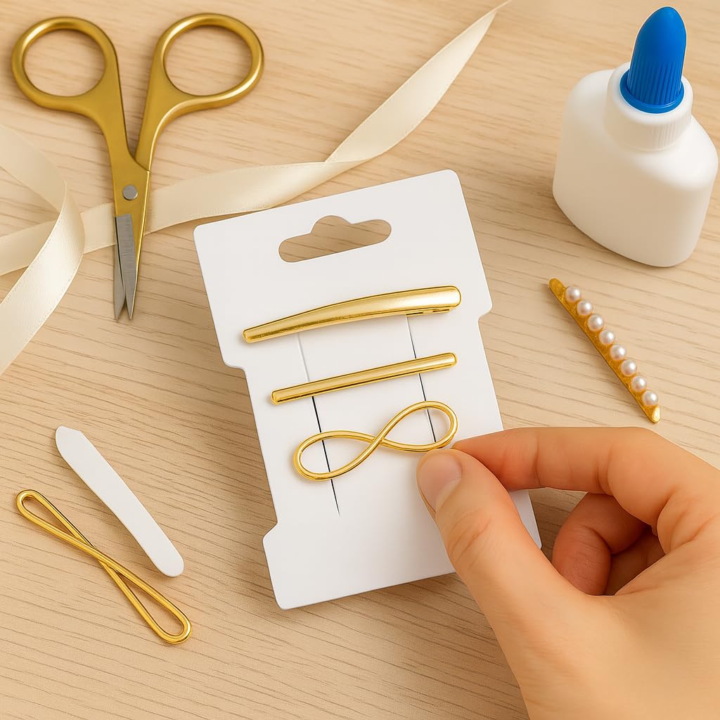 Doromy Kraft Paper Hair Clip Holders - 100 Packs Rectangular Bow Barrettes Jewelry Display Cards 6.6X11.5cm for Organizing and Packaging Beauty & Personal Care Doromy