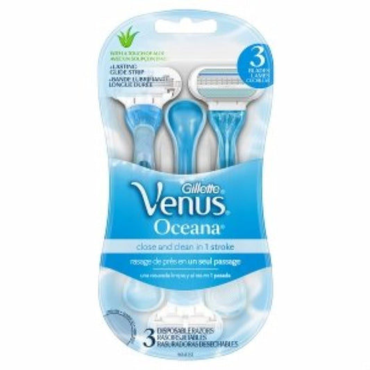 Gillette Venus Oceana 3 Blade Disposable Women's Razors, Multicolor, Ergonomic Handle Beauty and Personal Care Gillette Venus
