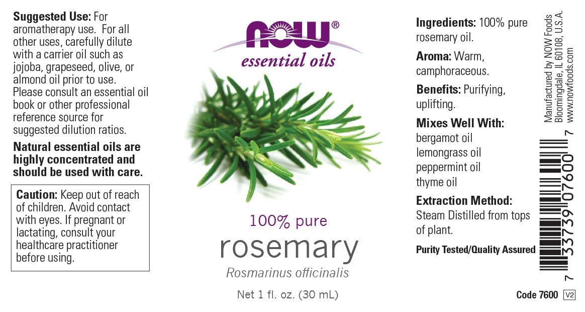 Now Foods Rosemary Oil, 1 OZ Beauty & Personal Care NOW Foods