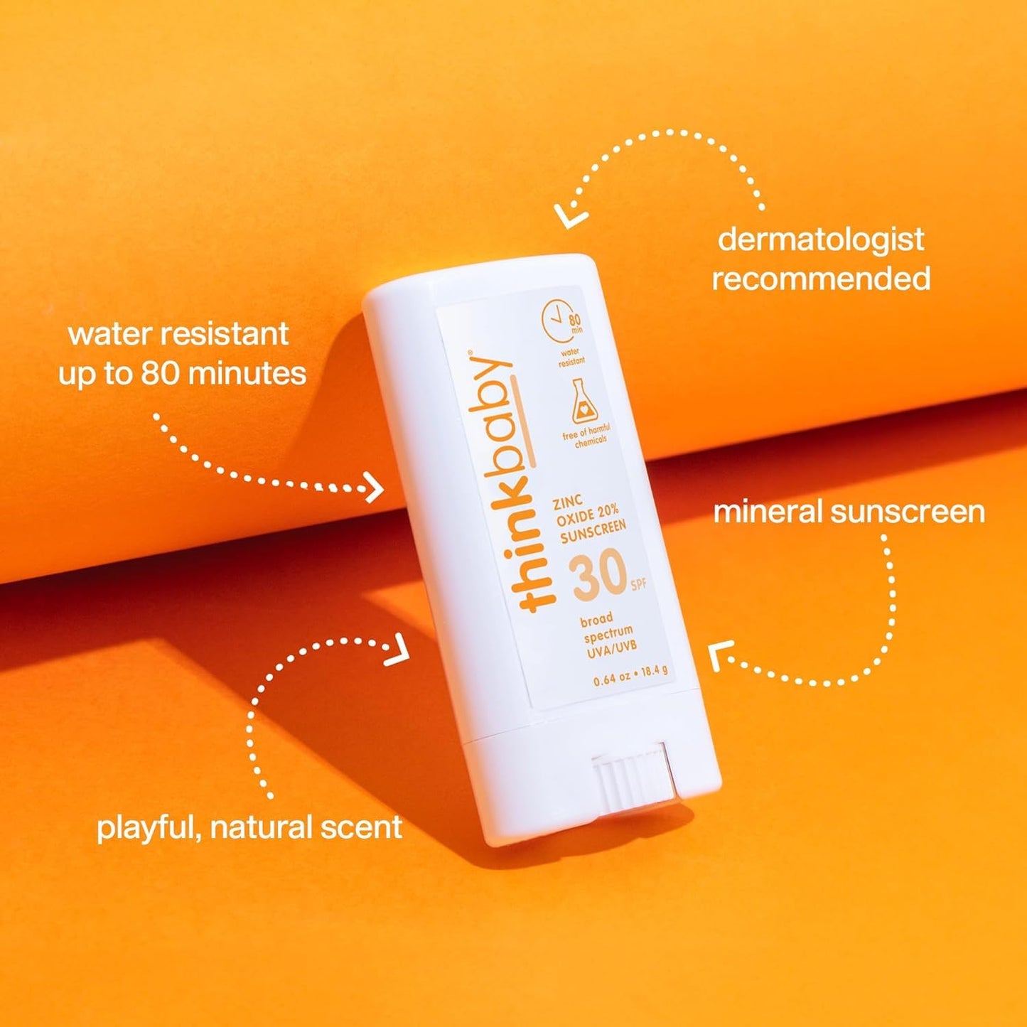 thinkbaby Sunscreen Stick, White/Orange, 0.64 Ounce (2 pack) Beauty & Personal Care THINK