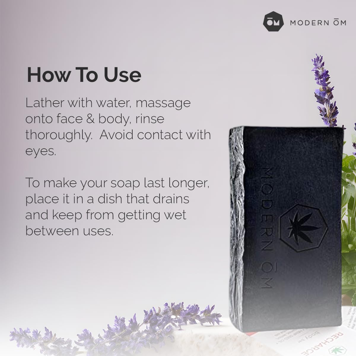 Modern ?M Shungite Recharge Bar Soap | Vegan, Non-GMO Soap for All Skin Types Face and Body | Made In U.S.A (1 Count (Pack of 1) Beauty & Personal Care Modern OM