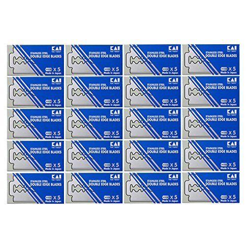 100 Kai Stainless Steel Double Edge Safety Razor Blades (20 x 5) , Made in Japan Beauty and Personal Care KAI