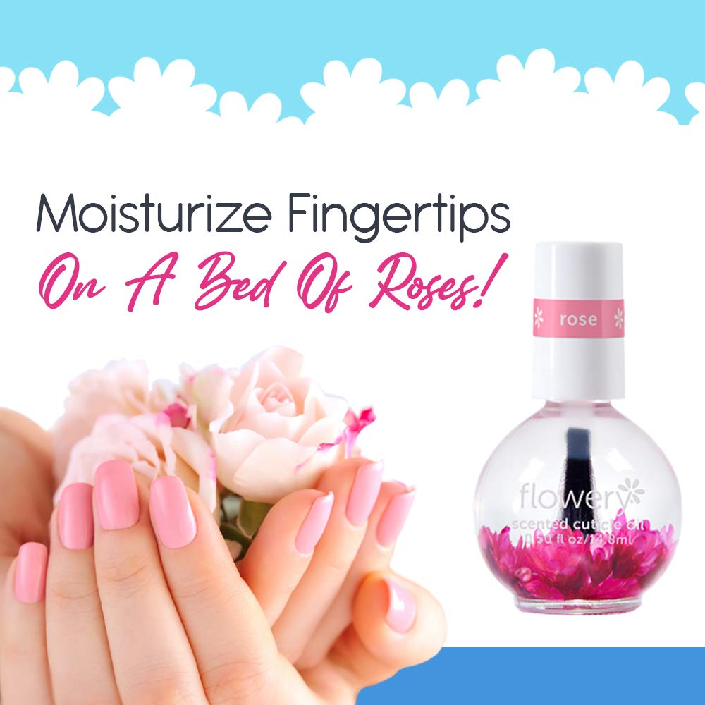 Flowery Rose Scented Cuticle Oil, 0.5 oz, 1 Pack Beauty & Personal Care Flowery