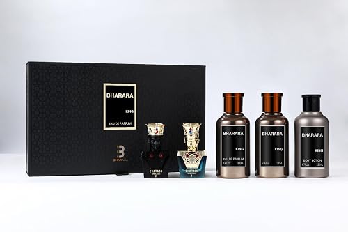 Bharara King 5-Piece Gift Set (EDP + Lotion + Pharaoh Minis) Beauty & Personal Care B Bharara