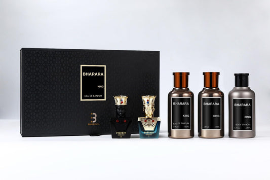 Bharara King 5-Piece Gift Set (EDP + Lotion + Pharaoh Minis) Beauty & Personal Care B Bharara