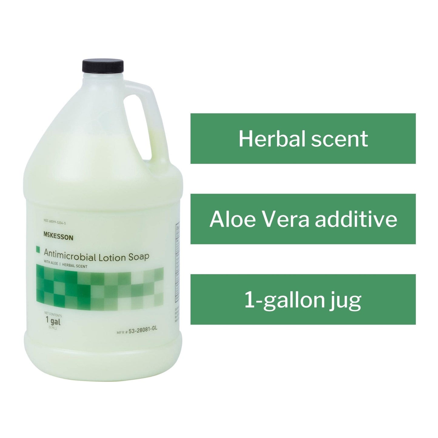 McKesson Antimicrobial Lotion Hand Soap with Aloe, 1 Gallon Refill Bottle [Pack of 1] - Herbal Scent, Keeps Hands Clean and Moisturized, Medical-Grade Beauty & Personal Care McKesson