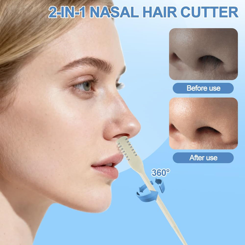Zoanchig Nose Hair Trimmer, 2-in-1 Nasal Hair Cutter, 360° Nostril Hair Remover Tool with Soft Cleaning Brush for Men, Home Travel Essential Tool Beauty and Personal Care Zoanchig