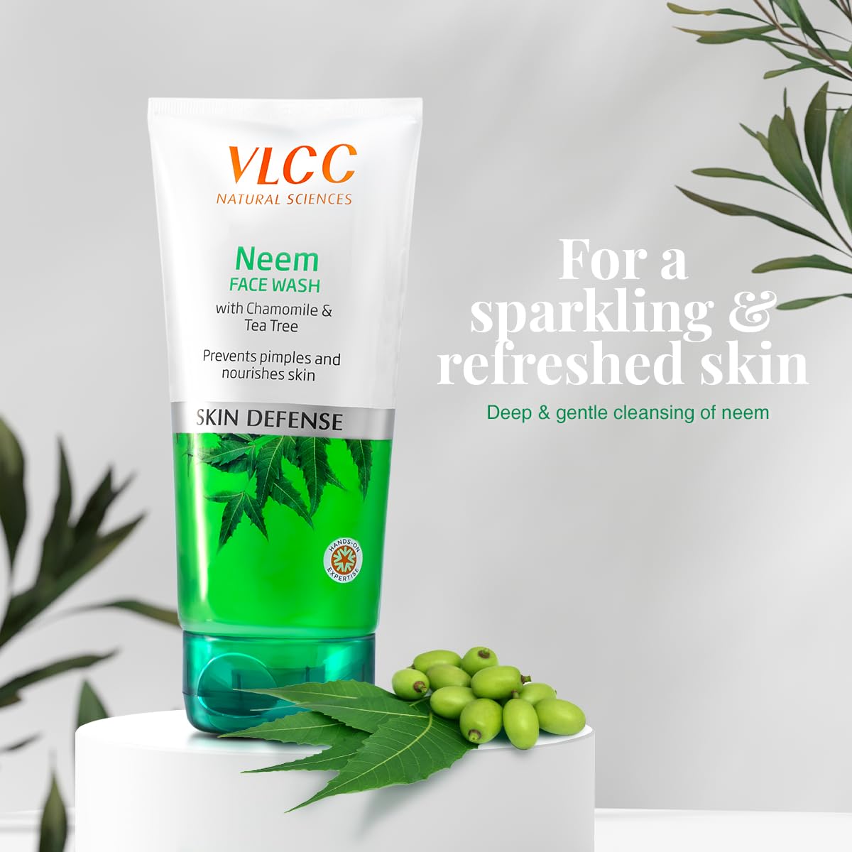 VLCC Neem Face Wash with Chamomile & Tea Tree | Anti-Acne Facial Cleanser with Soothing Properties | 5.07 Fl Oz/150 ml (Pack of 2) Beauty & Personal Care VLCC