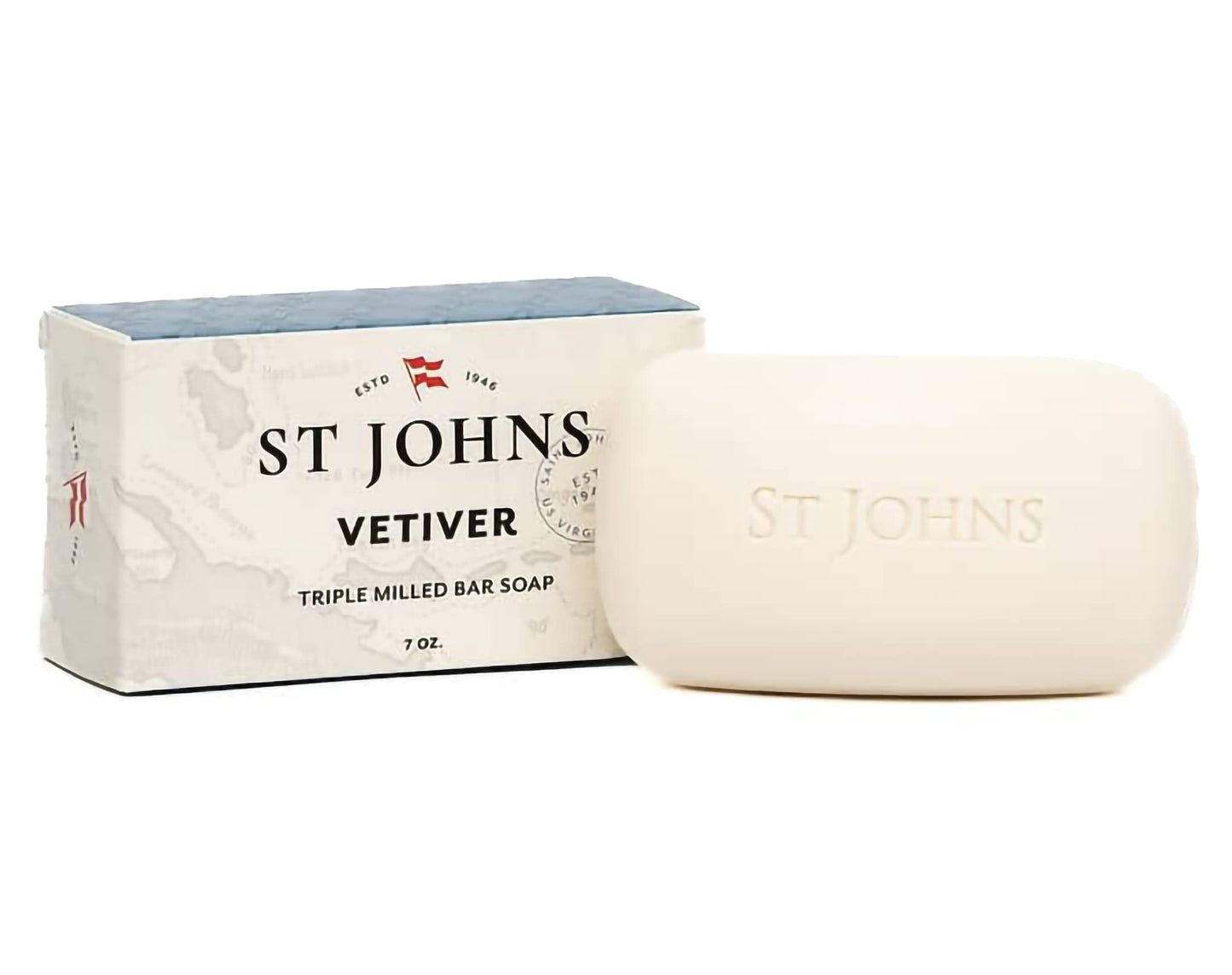 St. John Classic Vetiver Soap Bar | Refreshing Spicy Citrus Soap for Men | USA Made, Triple-milled Soap Bar | Hydrating Body Soap with Olive Oil Beauty & Personal Care St. John