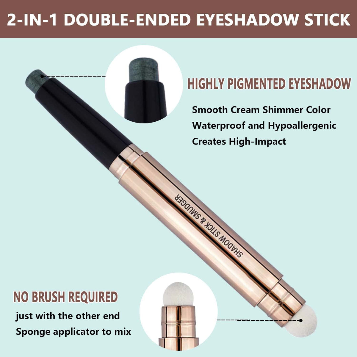 Green Eyeshadow Stick Halloween Makeup Cream Shimmer Single Eyeshadow Pencil Crayon, Hypoallergenic Waterproof Long Lasting Eye Shadow Stick High Beauty & Personal Care MAY FOLTREN