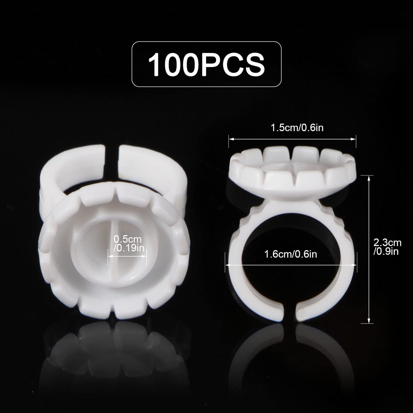 Burboeiy 100PCS Lash Rings for Eyelash Extensions - Smart Glue Cups with Eyelash Glue Holder Beauty & Personal Care Burboeiy