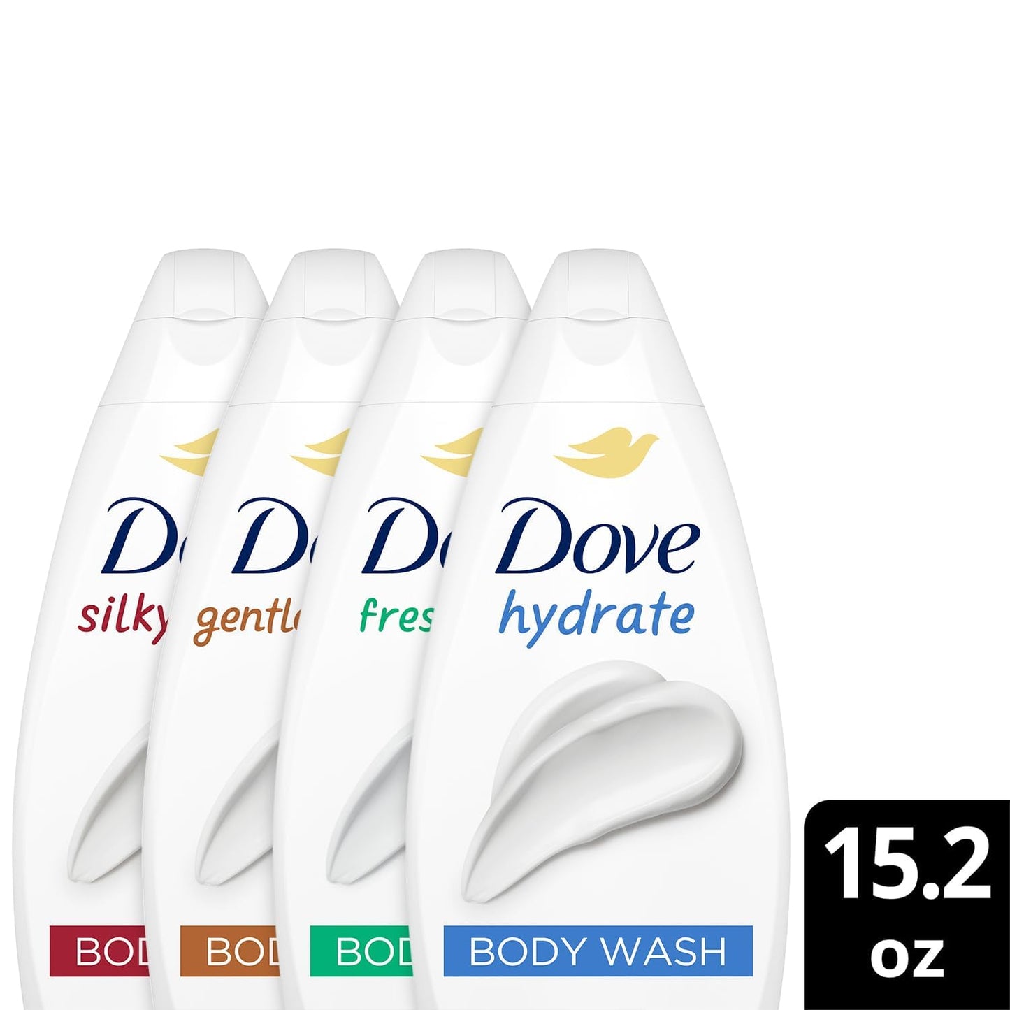 Dove Body Wash Variety 6-Pack - Hydrate, Gentle Pamper, Fresh Care, and Silky Velvet, 15.2 Oz Ea Beauty & Personal Care Dove