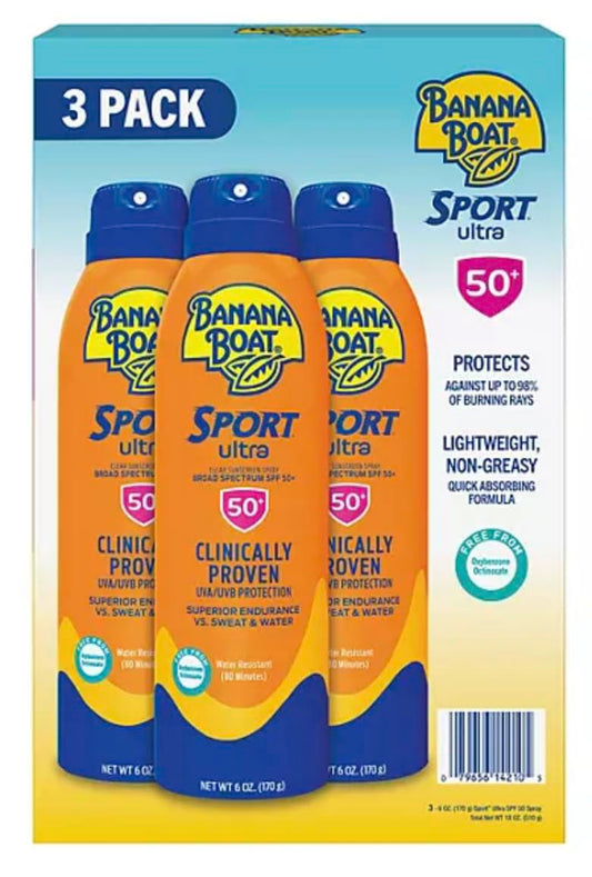 Banana Boat Sport Ultra Sunscreen 50+ SPF (3 pk.) Beauty & Personal Care Banana Boat