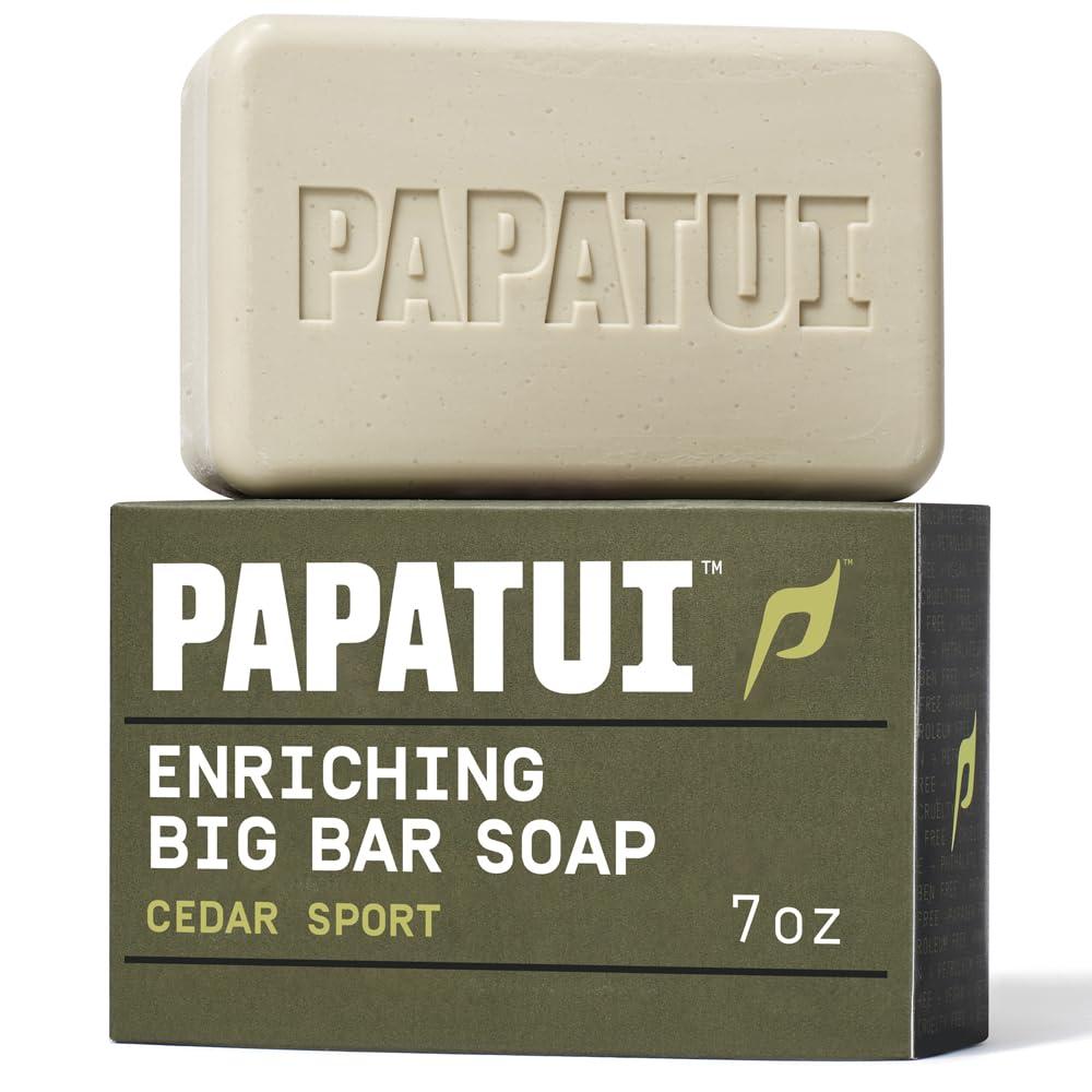 PAPATUI by Dwayne Johnson Enriching Bar Soap for Men | Hydrating Daily Cleanser | Moisturizes with Mango Butter and Avocado Oil | Cedar Sport | 7oz Beauty & Personal Care PAPATUI
