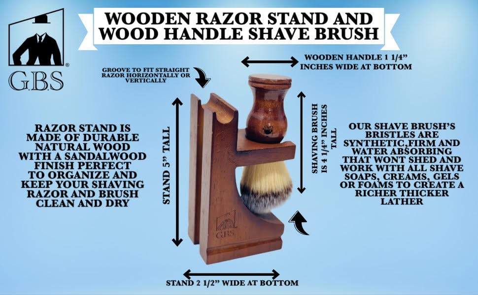 G.B.S Complete Men’s Wood Shaving Set Beauty and Personal Care G.B.S