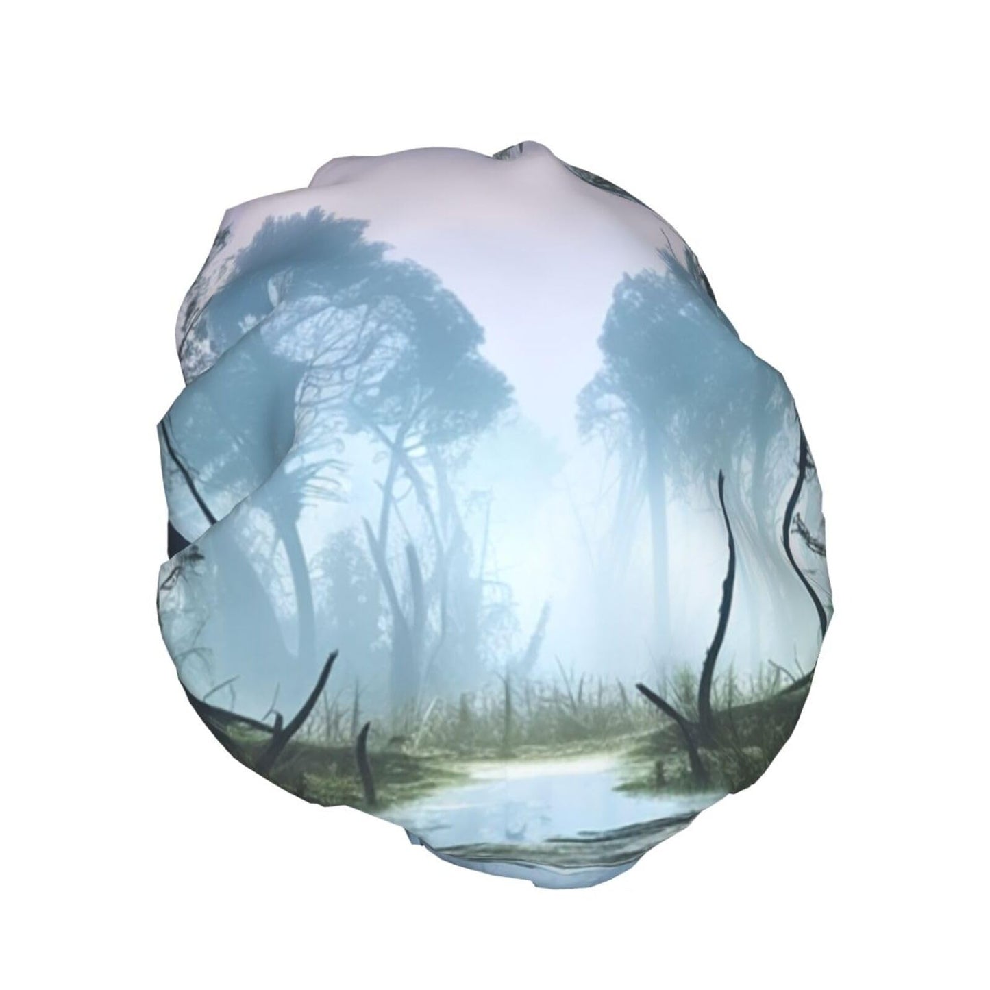 Swamp Landscape Shower Cap for Women Men Large Reusable Shower Bonnet Double-Layer Waterproof Bath Caps Elastic Band Hair Hat for All Hairstyles Beauty and Personal Care BWLHJKE