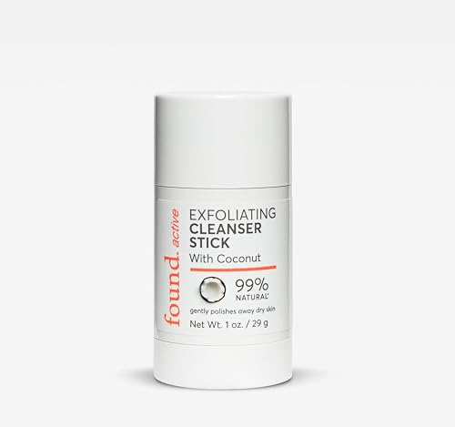 Found Active Exfoliating Cleansing Stick with Coconut, Fuss-Free, Purifies Pores & Scrubs Away Dullness, Convenient for the Gym, Travel, & Everyday Beauty & Personal Care Found Active