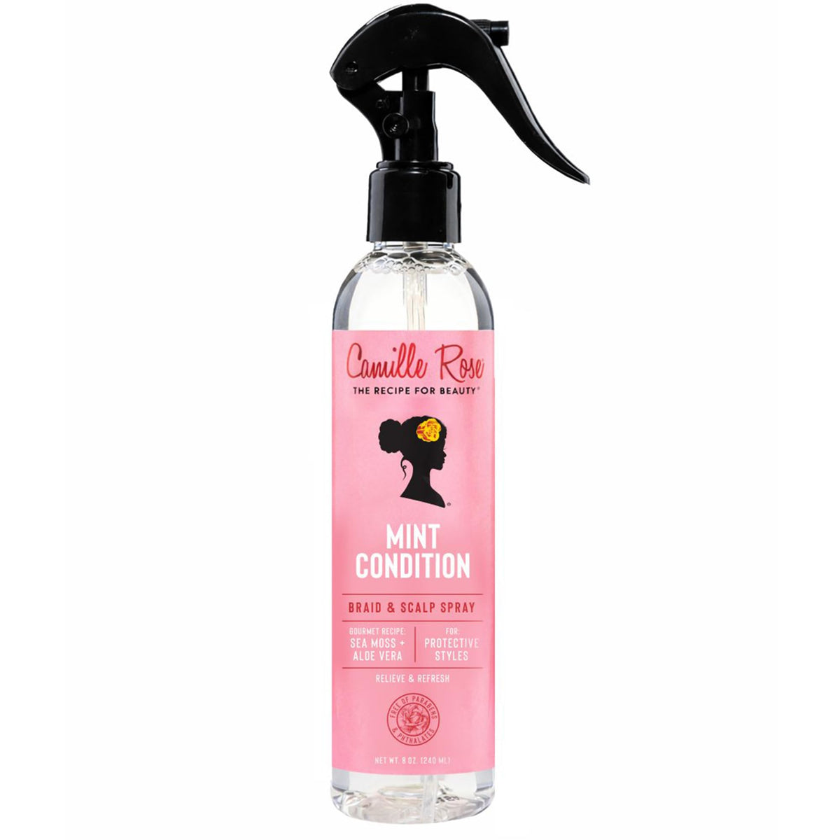 Camille Rose Braid & Scalp Spray, Mint Condition - Sea Moss & Aloe Vera Braiding Spray, Dry, Itchy Scalp Care, 8 Oz
