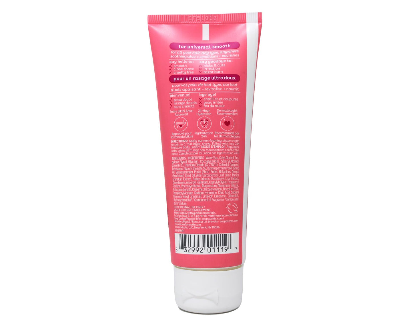 EOS Shea Better 24-Hour Moisture Non-Foaming Travel Size Shave Cream, Pomegranate Raspberry, Works Wet and Dry, Sensitive Skin, Natural Shea, 2.5 oz Beauty and Personal Care eos