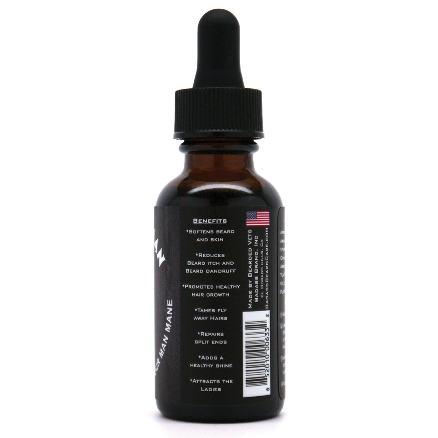 Badass Beard Care Oil for Men: The Original Scent 1 oz - Argan Jojoba Vitamin E - Sandalwood Bourbon Vanilla - Softens Beard, Stops Itch, Promotes Beauty and Personal Care Badass Beard Care