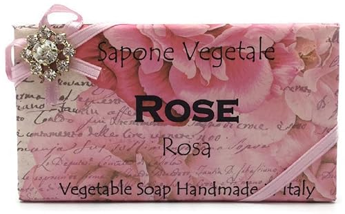 Alchimia Jeweled Rose Vegetable Soap Handmade In Italy - 10.5 oz Soap Bar Beauty & Personal Care Alchimia