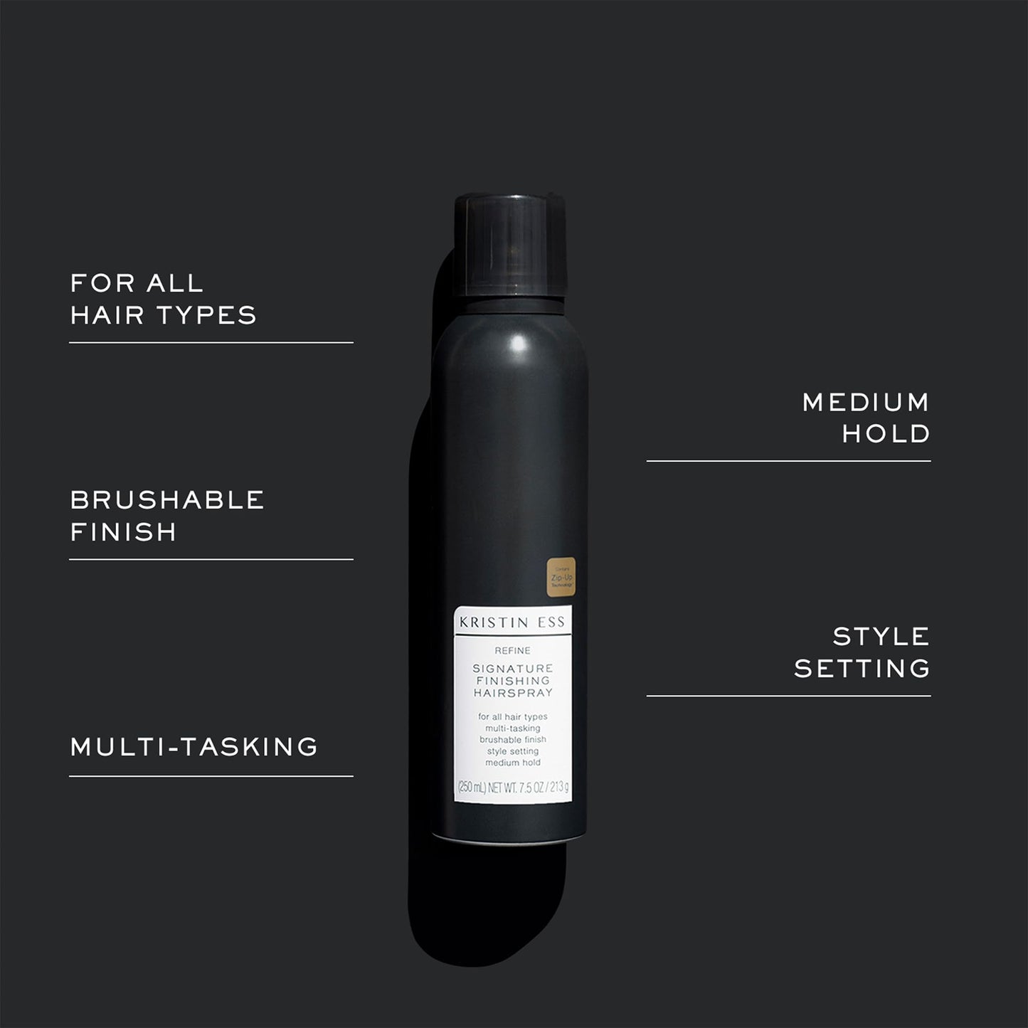 Kristin Ess Hair Refine Signature Finishing Hairspray for Hair Styling - Flexible Hold, Brushable Texture, Style Support for Straight, Textured, Wavy Beauty & Personal Care Kristin Ess