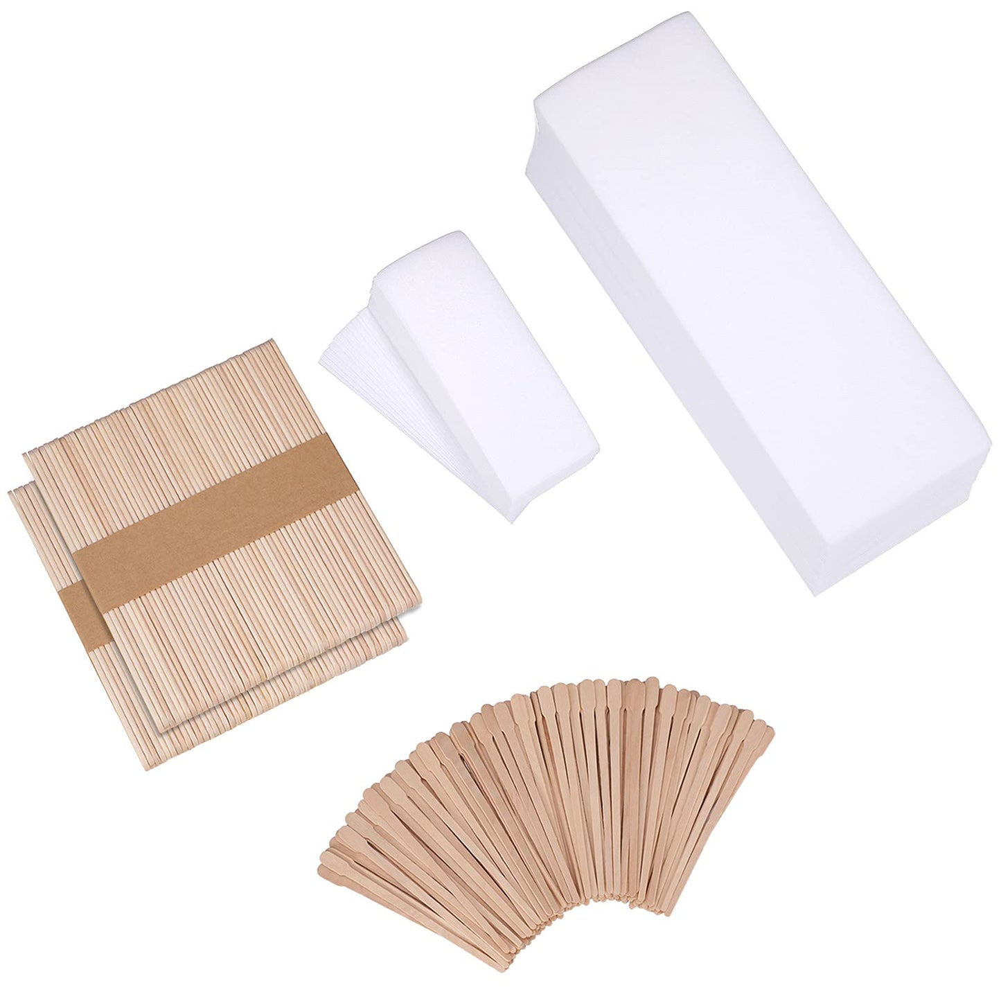Yaomiao Wax Strips Kit, 250 Pieces Includes Waxing Strips and Smooth Wax Applicator Sticks for Women Men Body Skin Hair Removal (White) Beauty & Personal Care Yaomiao