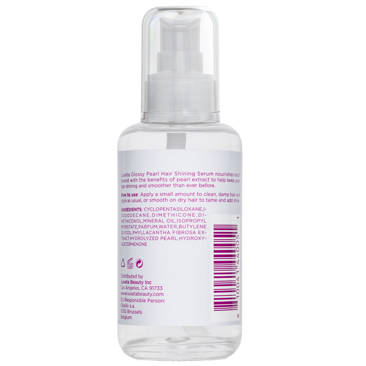 Luseta Glossy Pearl Shining Serum for Frizzy Hair Smoothing and Nourishing with Pearl Extract, Awakening Shine for Dull Hair - 3.38 oz