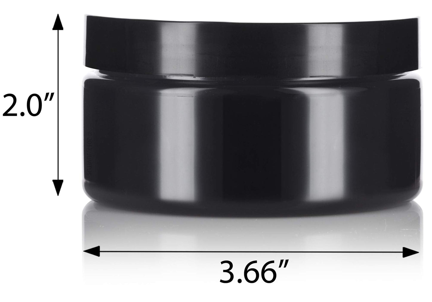 8 oz Black PET Plastic Refillable Low Profile Jar with Black Lid (6 Pack) Beauty & Personal Care JUVITUS