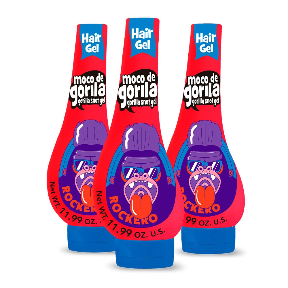 Moco de Gorila Explosive Rocker Hair Styling Gel, Long-Lasting Hold, Reactivatable with Water, 11.92 Oz Squeezable Bottles (Pack of 3) Beauty & Personal Care Moco de Gorila