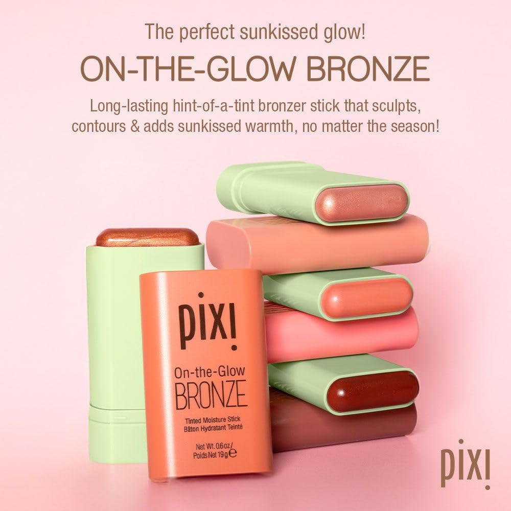 Pixi On-the-Glow Bronze - BeachGlow, Hydrating Tinted Moisture Bronzer Stick with Ginseng, Aloe Vera & Fruit Extracts, For Cheeks & Lips, 19g / 0.6oz Beauty & Personal Care Pixi