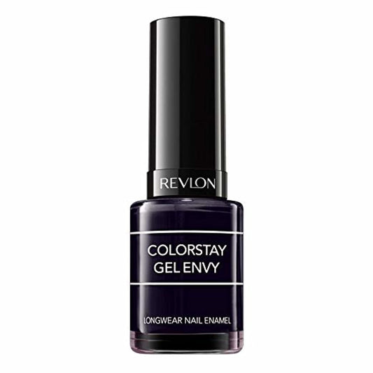 Revlon ColorStay Gel Envy Longwear Nail Polish, with Built-in Base Coat & Glossy Shine Finish, in Black/Grey, 520 Blackjack, 0.4 oz Beauty & Personal Care REVLON