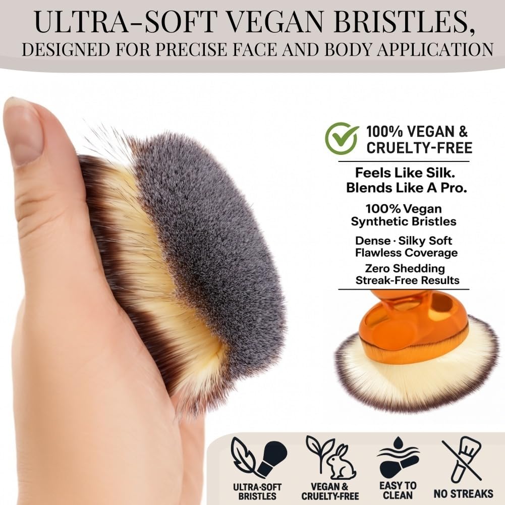 GOERTI Angled Kabuki Brush - High-Density Face & Body Blending Makeup Brush for Liquid Foundation, Bronzing Lotion, Concealer, Powder, Cream Beauty & Personal Care GOERTI