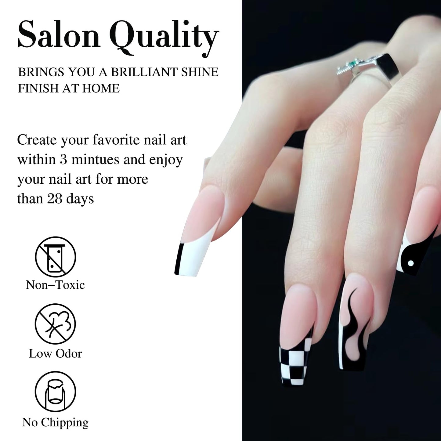 Double Rhythm 2 Pcs 15ml UV Gel Polish Set Pure White And Black Color Gel Nail Polish Kit Nail Art Salon DIY (2-A1015+A1093) Beauty and Personal Care Double Rhythm