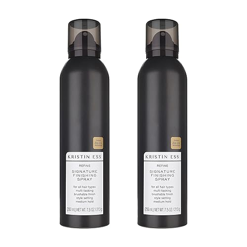 Kristin Ess Hair Refine Signature Finishing Hairspray - Flexible Hold, Brushable Texture, Style Support for All Hair Types - Vegan, 7.5 oz (Pack of 2) Beauty & Personal Care Kristin Ess