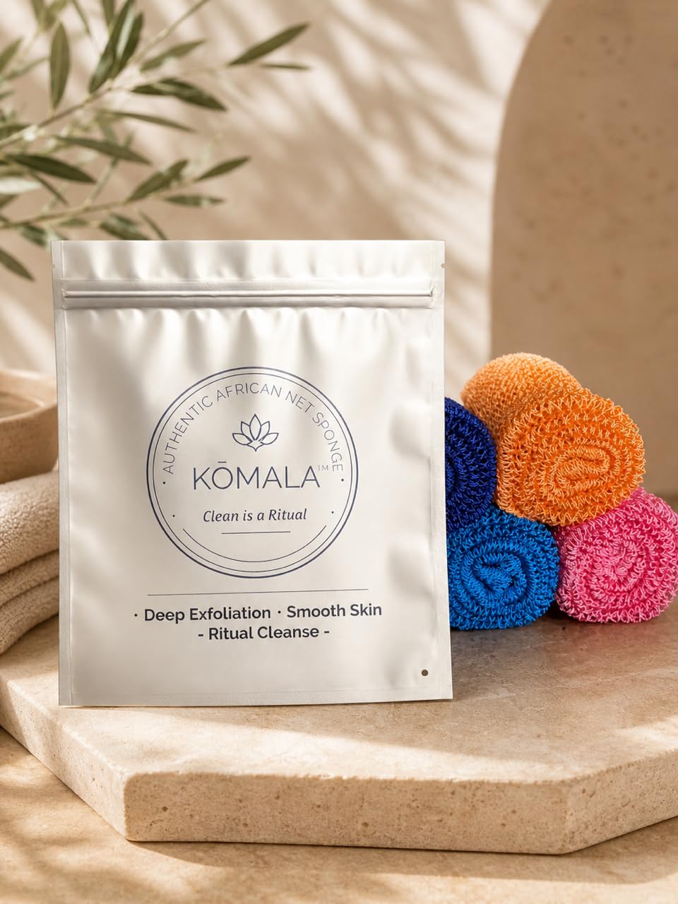 K?MALA African Net Sponge - Authentic Exfoliating Bath Net - Long-Lasting Body Scrubber for Smooth Skin, Ingrown Hair Prevention & Deep Clean Beauty and Personal Care K?MALA