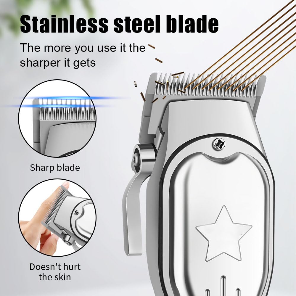 Professional Hair Clippers for Men Cordless Trimmer with LED Digital Display and 8 Limit Combs Barber for Cutting and Beard Shaping & Grooming Beauty and Personal Care GLESVOWIO