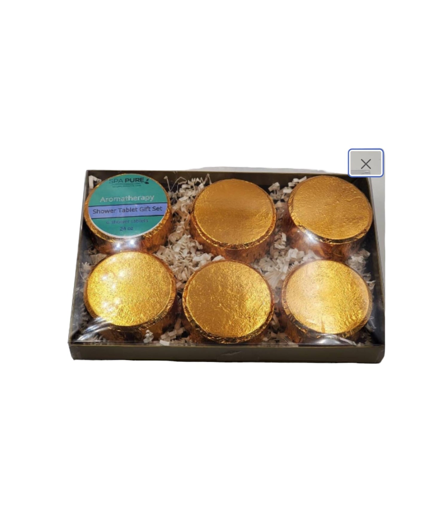 Spa Pure Aromatherapy Shower Tablets: 6 Individually Wrapped Shower Tablet Bomb Gift Set - 4 oz Tablets, Shower fizzies in Gold foils, Makes… Beauty & Personal Care Spa Pure